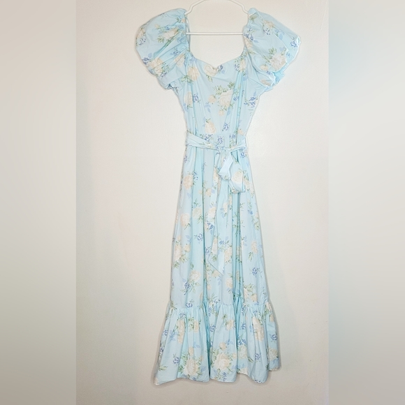 Loveshack Fancy x Target NWT  Blue Floral Estelle Dress Maxi Size 2 - Picture 2 of 15